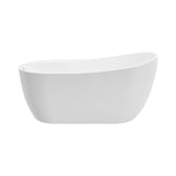 Nello White High-gloss  Reversible Drain Acrylic Free-standing Tub