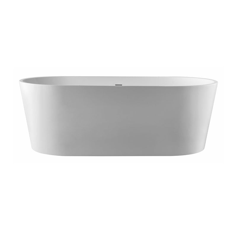 Rayburn White High-gloss  Center Drain Acrylic Free-standing Tub