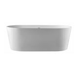 Rayburn White High-gloss  Center Drain Acrylic Free-standing Tub