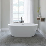 Rayburn White High-gloss  Center Drain Acrylic Free-standing Tub