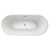 Reynaldo White High-gloss  Center Drain Acrylic Free-standing Tub