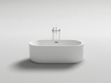 Reynaldo White High-gloss  Center Drain Acrylic Free-standing Tub