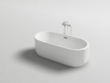 Reynaldo White High-gloss  Center Drain Acrylic Free-standing Tub