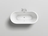 Reynaldo White High-gloss  Center Drain Acrylic Free-standing Tub