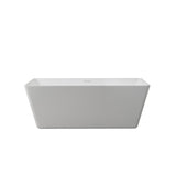 Therman White High-gloss  Center Drain Acrylic Free-standing Tub