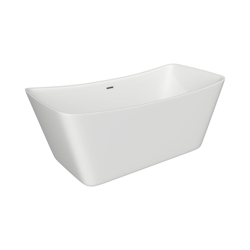 Toshio White High-gloss Center Drain Acrylic Free-standing Tub