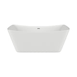 Toshio White High-gloss Center Drain Acrylic Free-standing Tub