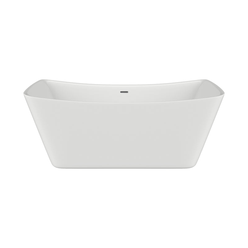 Toshio White High-gloss Center Drain Acrylic Free-standing Tub