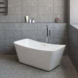 Toshio White High-gloss Center Drain Acrylic Free-standing Tub