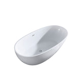 Winton White High-gloss  Center Drain Acrylic Free-standing Tub