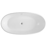 Winton White High-gloss  Center Drain Acrylic Free-standing Tub