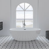 Winton White High-gloss  Center Drain Acrylic Free-standing Tub