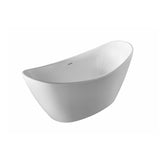 Zane White High-gloss  Center Drain Acrylic Free-standing Tub