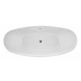 Zane White High-gloss  Center Drain Acrylic Free-standing Tub