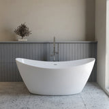 Zane White High-gloss  Center Drain Acrylic Free-standing Tub